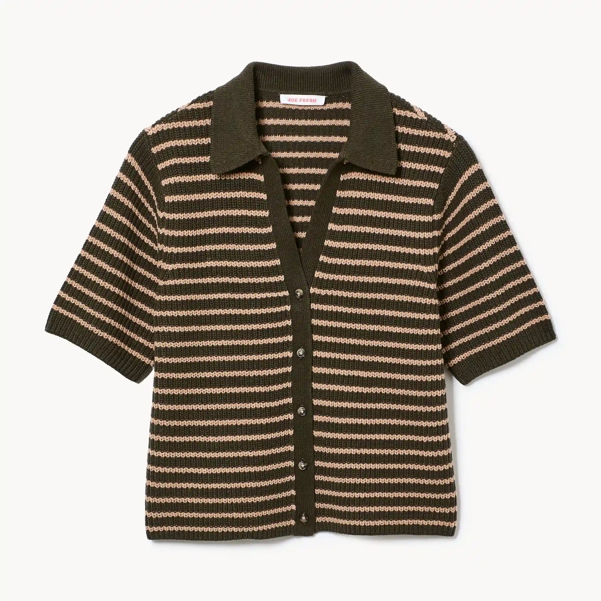 Striped Polo Cardigan
