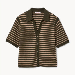 Striped Polo Cardigan