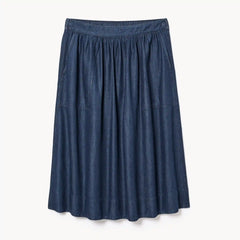 Chambray Dark Wash Midi Skirt