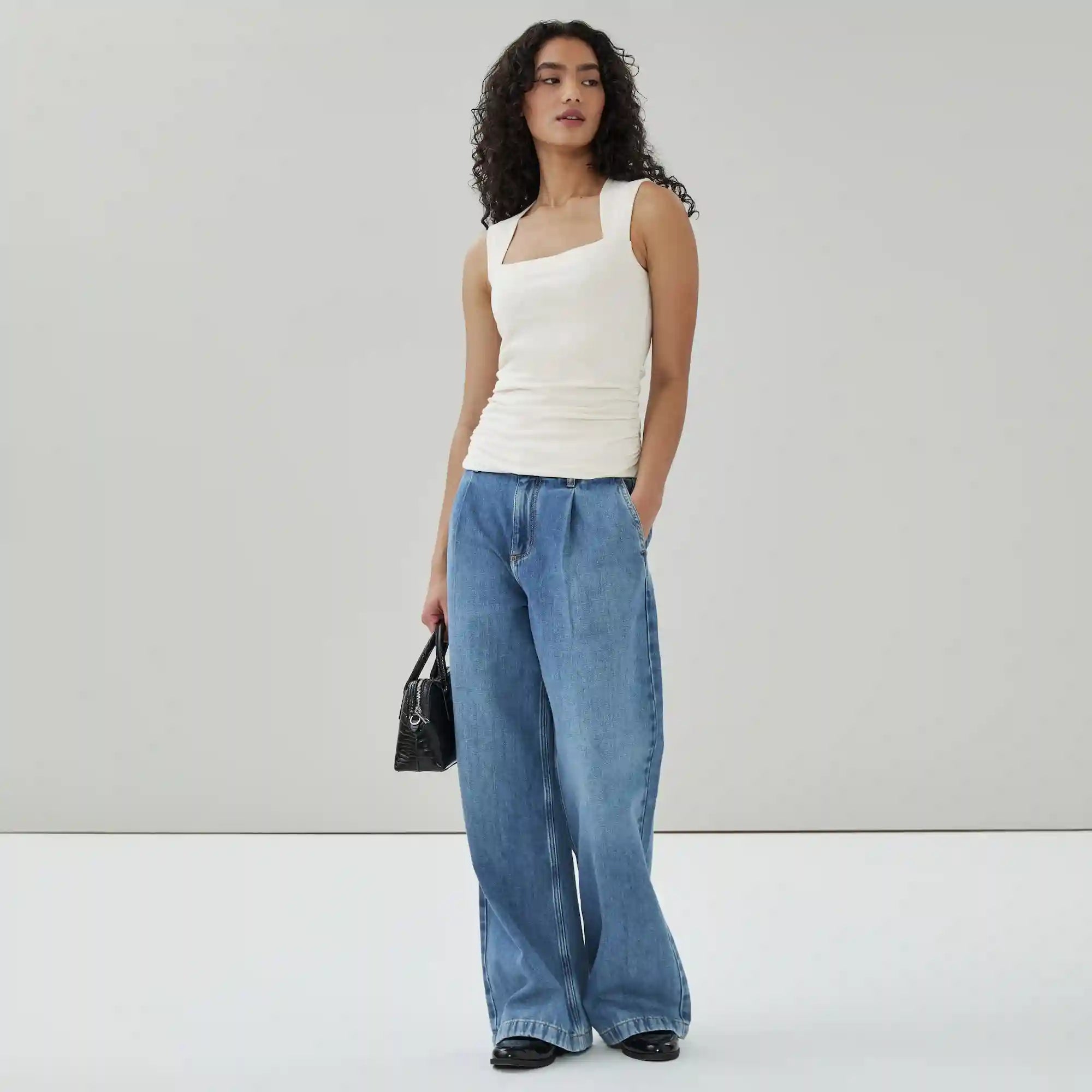 Ruched Square Neck Tank