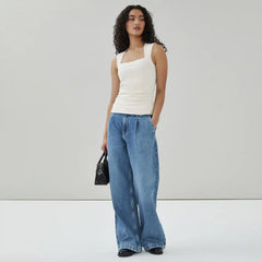 Ruched Square Neck Tank