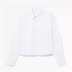 Linen Cotton Cropped Long Sleeve Shirt