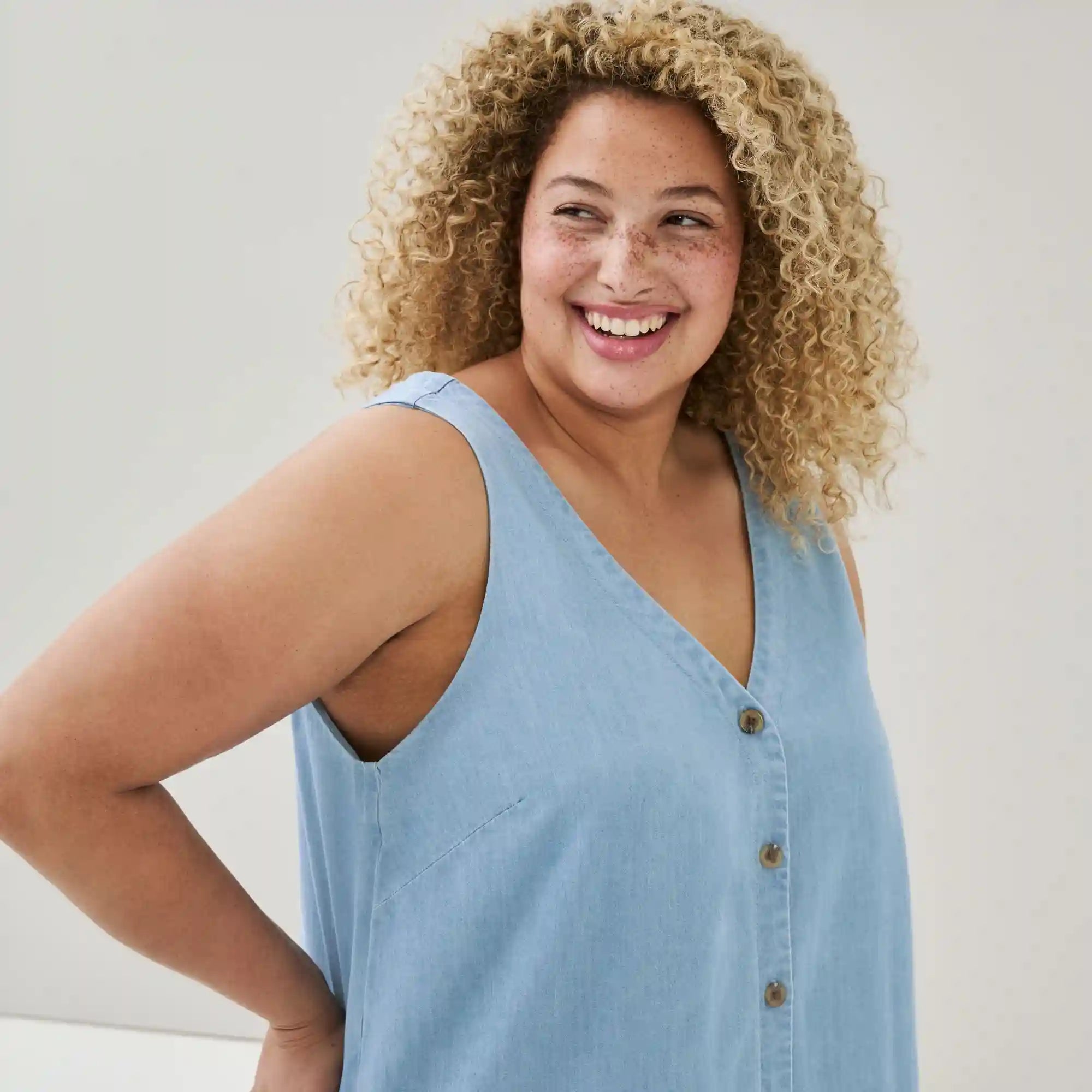 Women+ Soft Denim Midi Dress