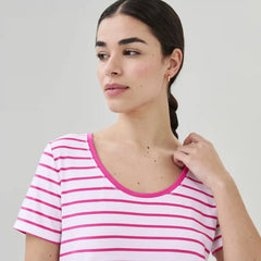 Active Striped Scoop Neck T-Shirt