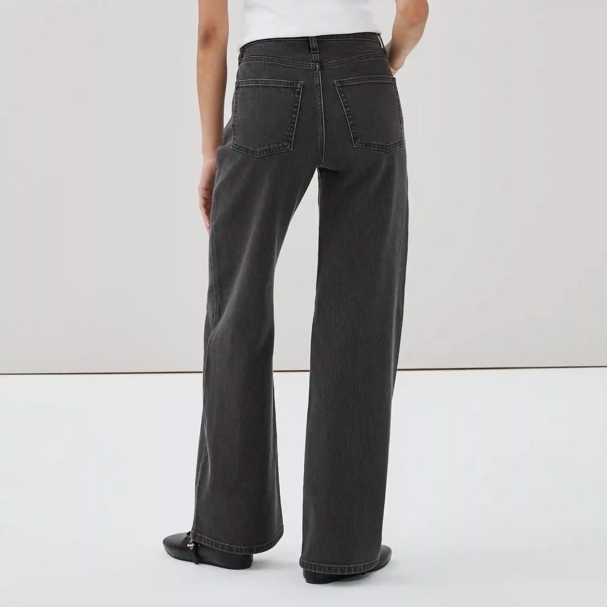 Black Wash Wide Leg Jean