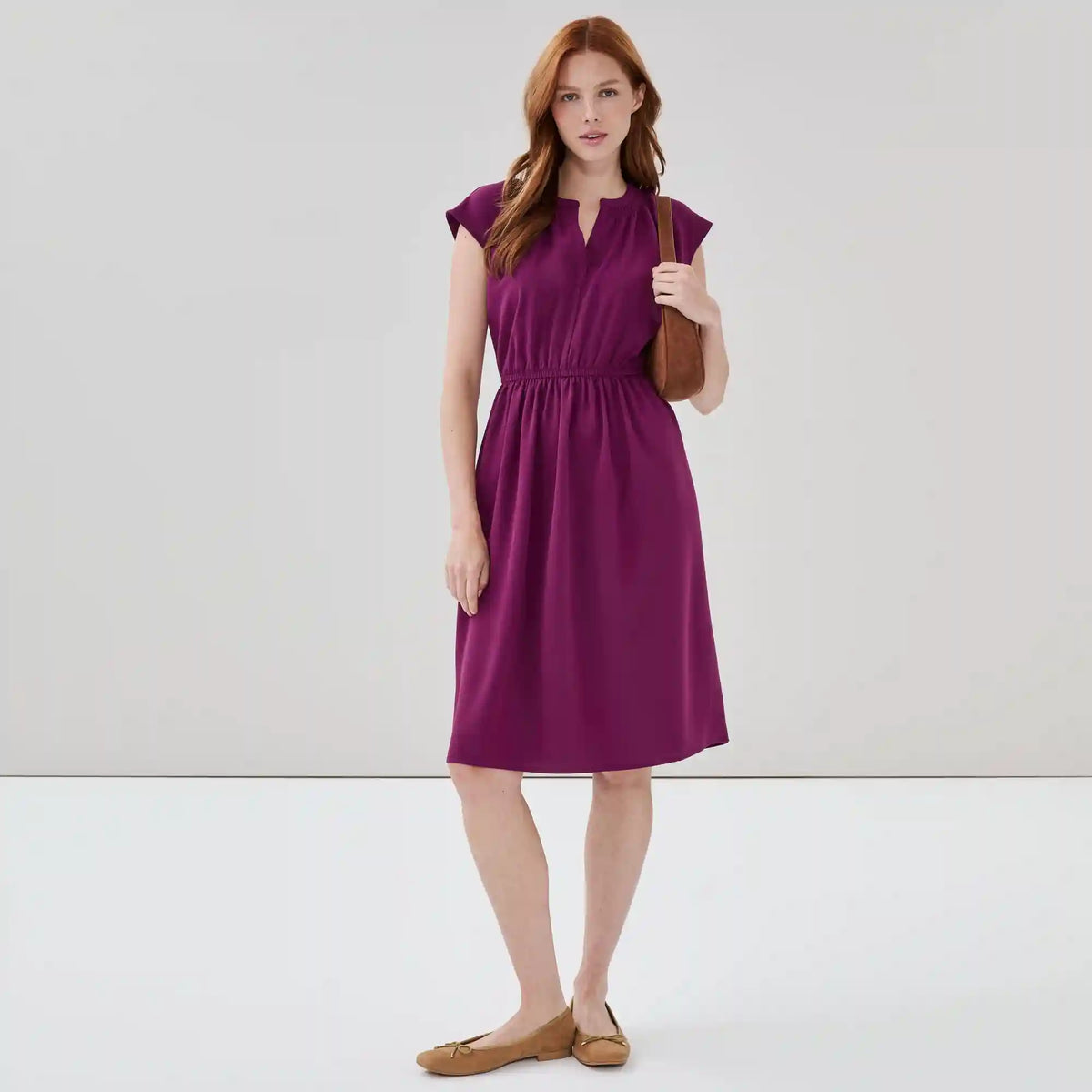 Crepe Short Sleeve Dress