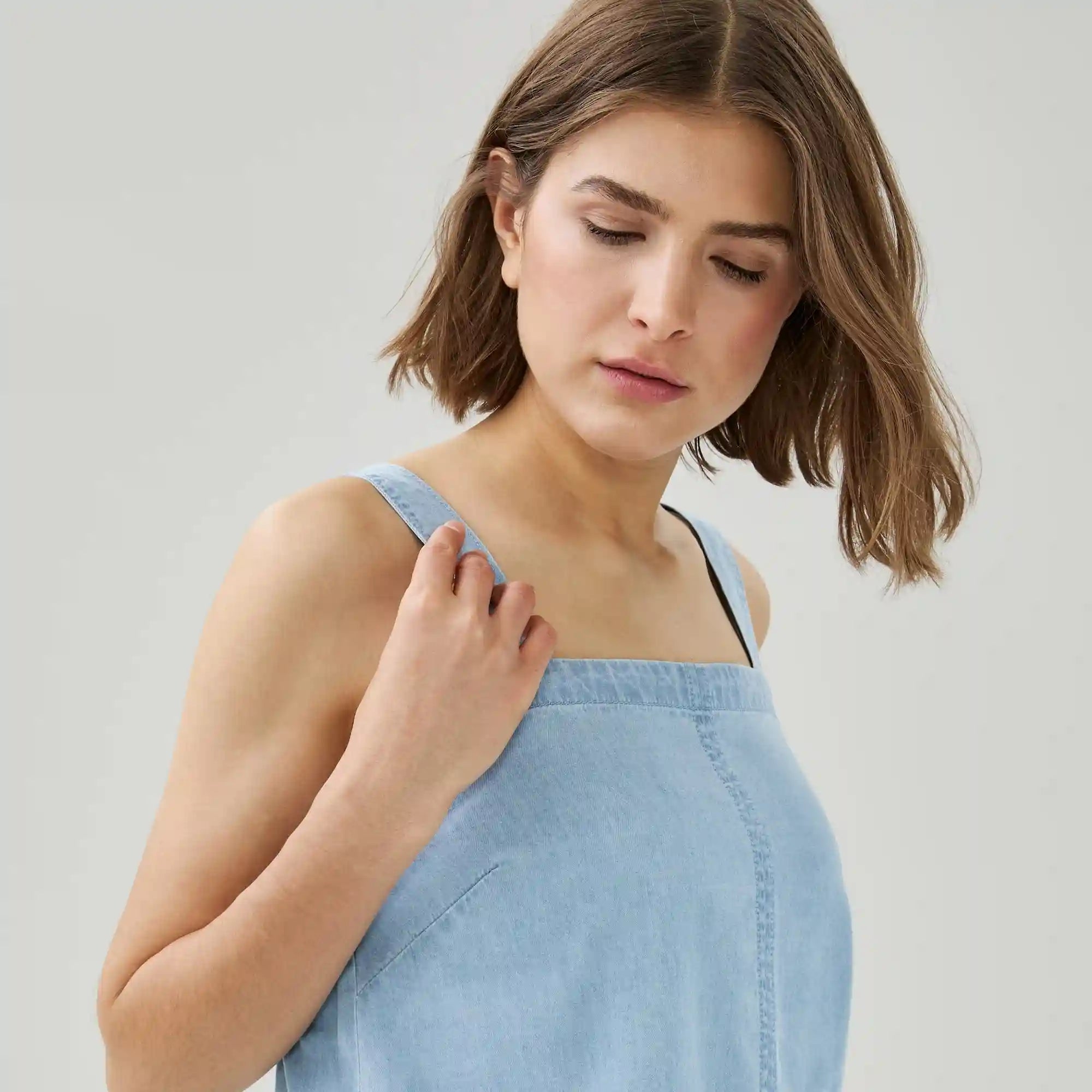 Chambray Square Neck Tank