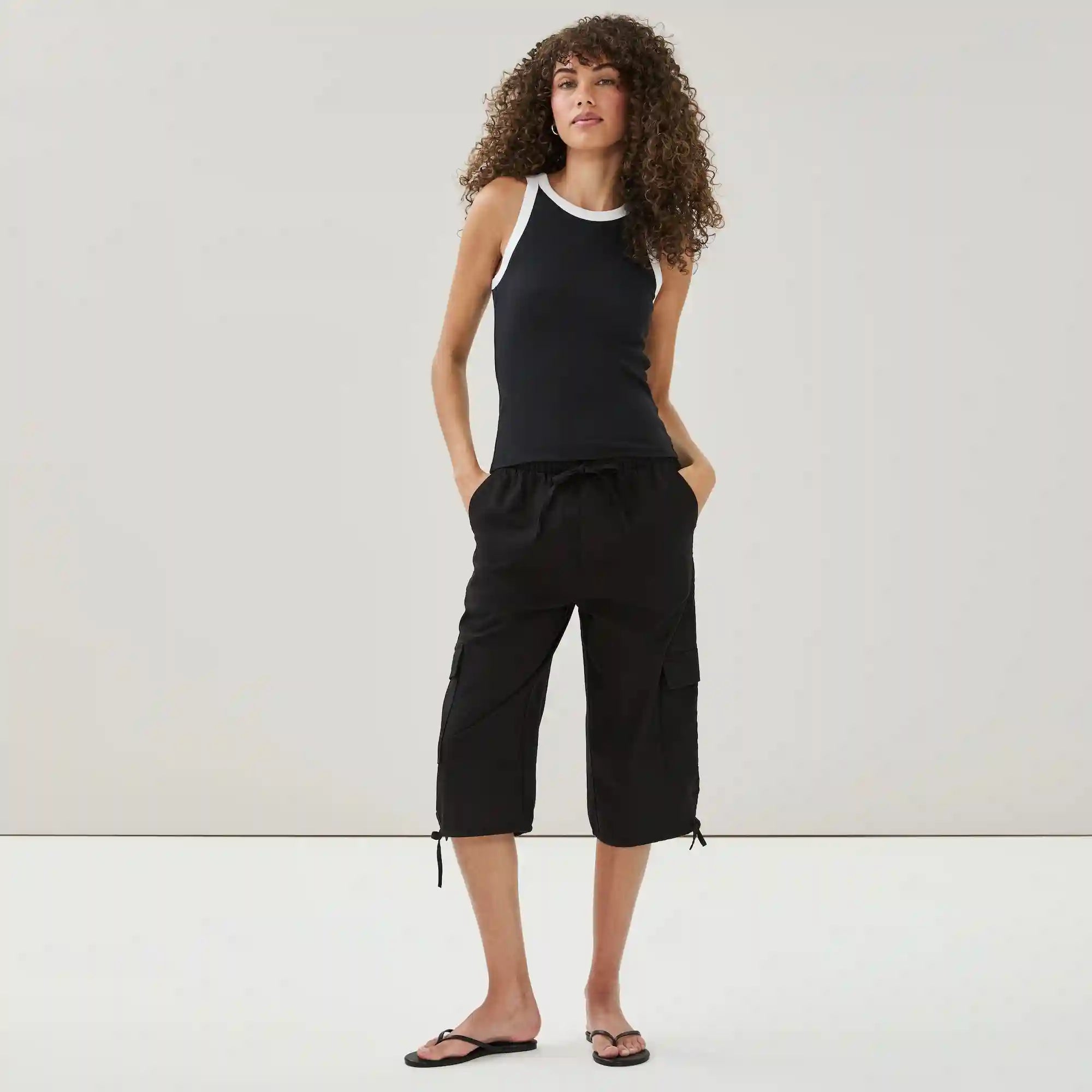 Linen Cotton Cropped Pant