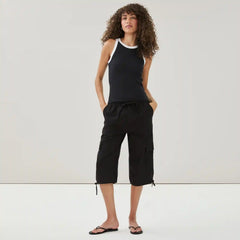 Linen Cotton Cropped Pant