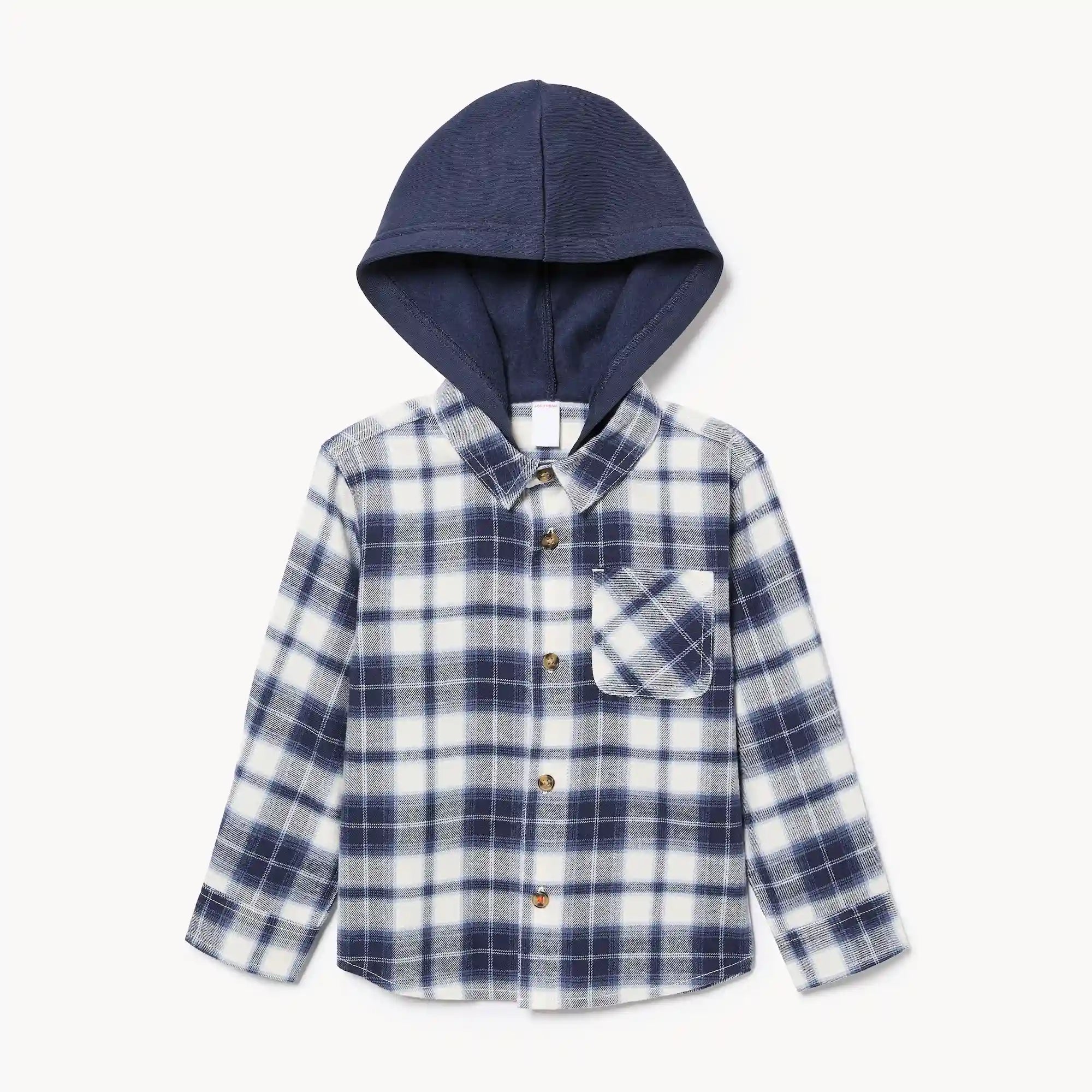 Toddler Boys' Flannel Hooded Shirt