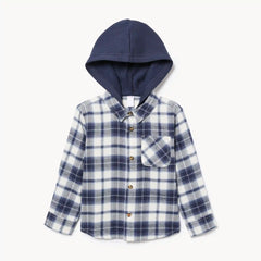 Toddler Boys' Flannel Hooded Shirt
