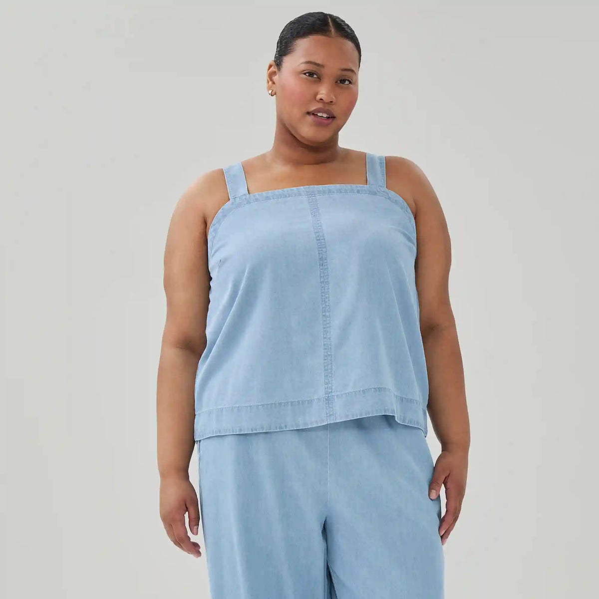 Women+ Chambray Square Neck Tank