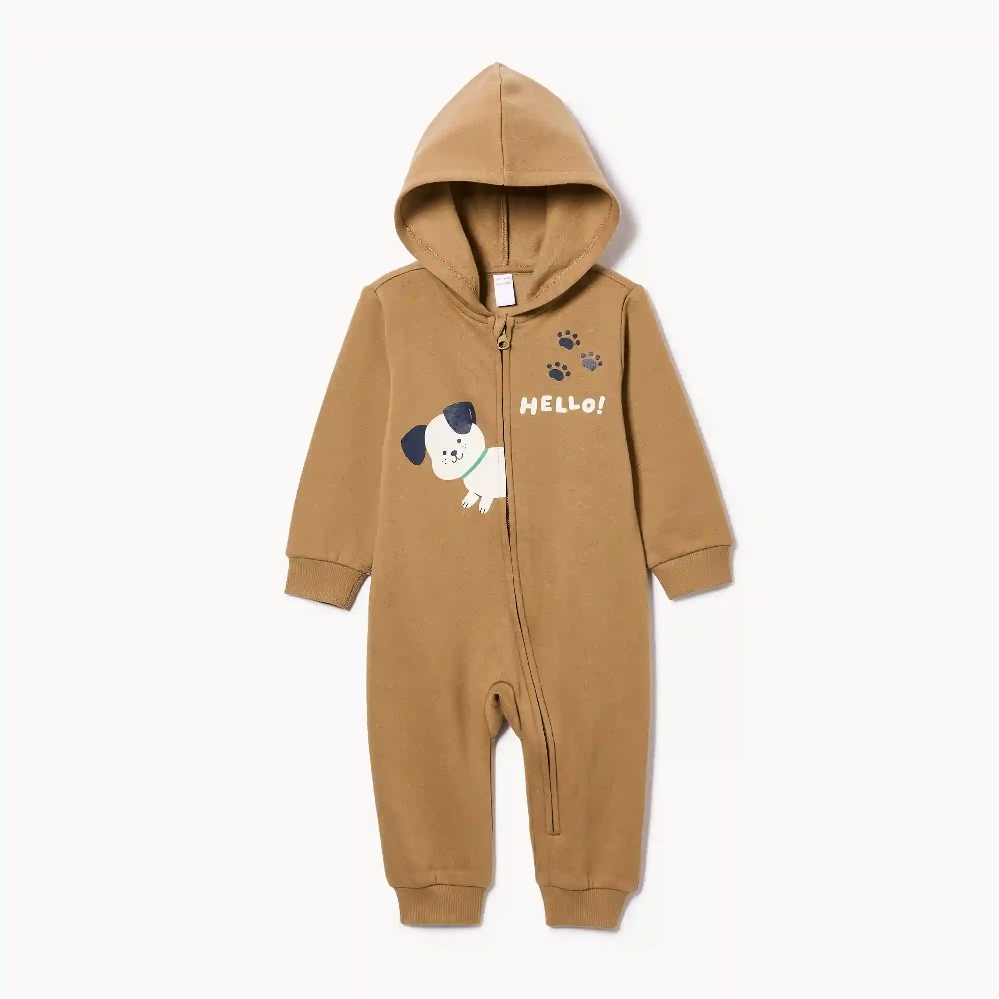 Baby Boys' Fleece Hooded Romper