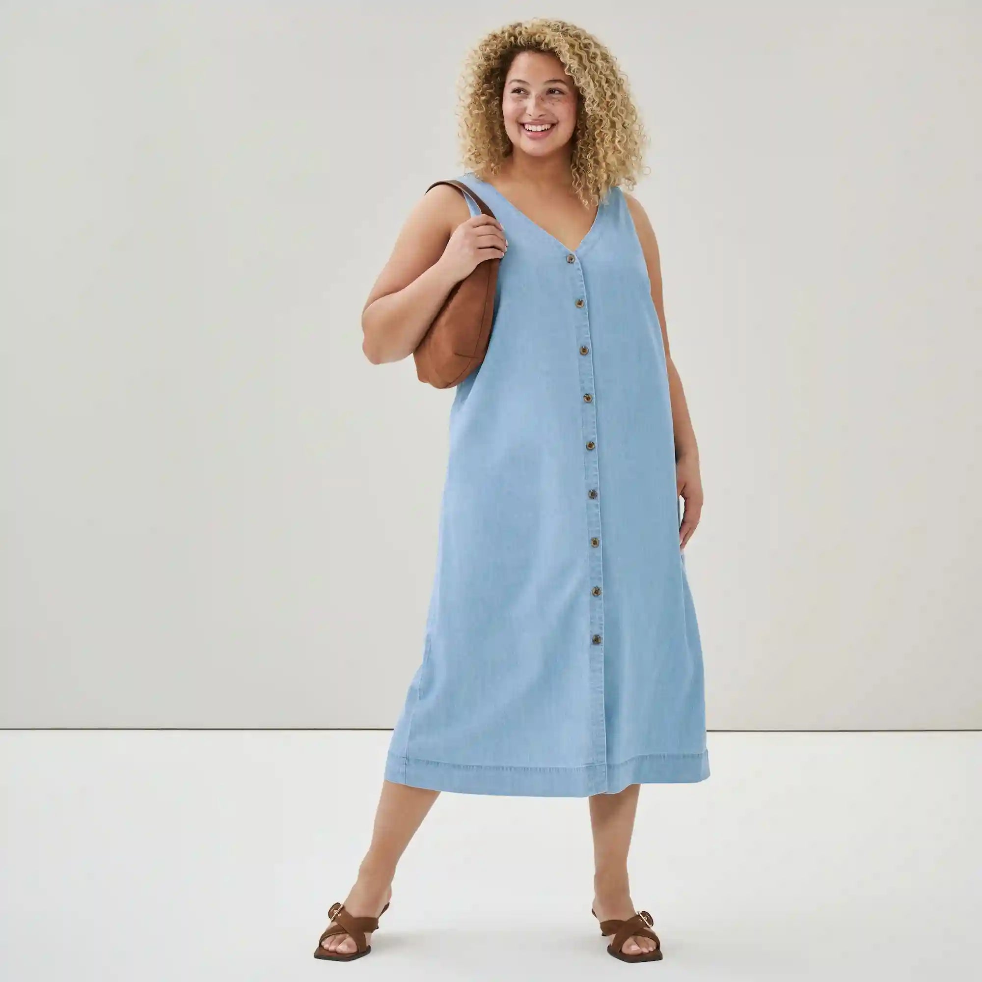 Women+ Soft Denim Midi Dress