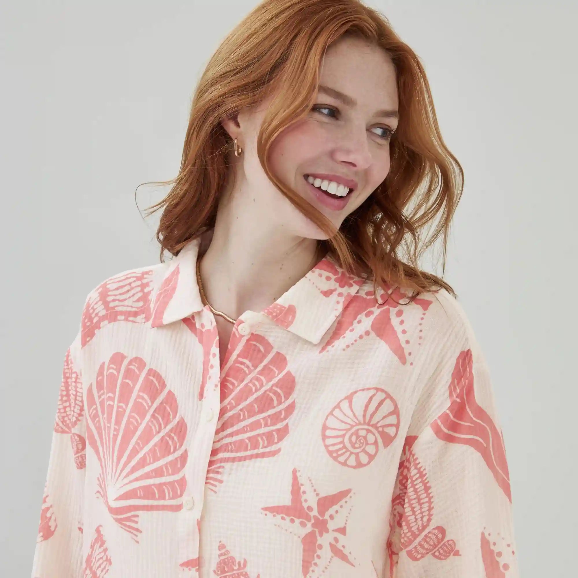 Gauze Button-Up Shirt