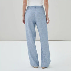 Linen Blend Pleated Trouser