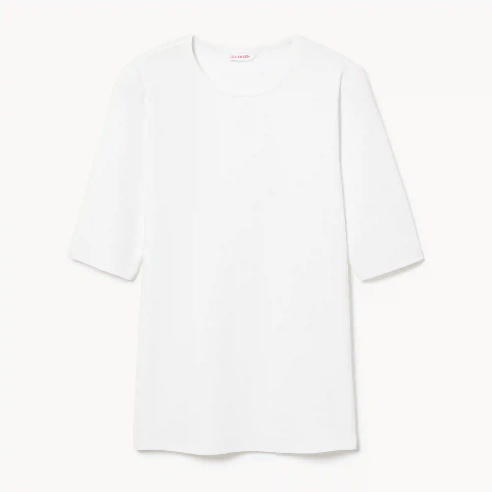 Ribbed Quarter Sleeve T-Shirt