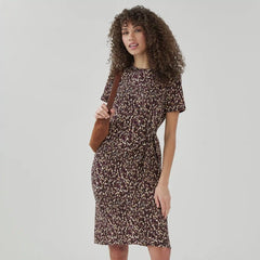 Printed Tie Up Midi Dress