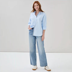 Oversized Striped Button-Up Shirt