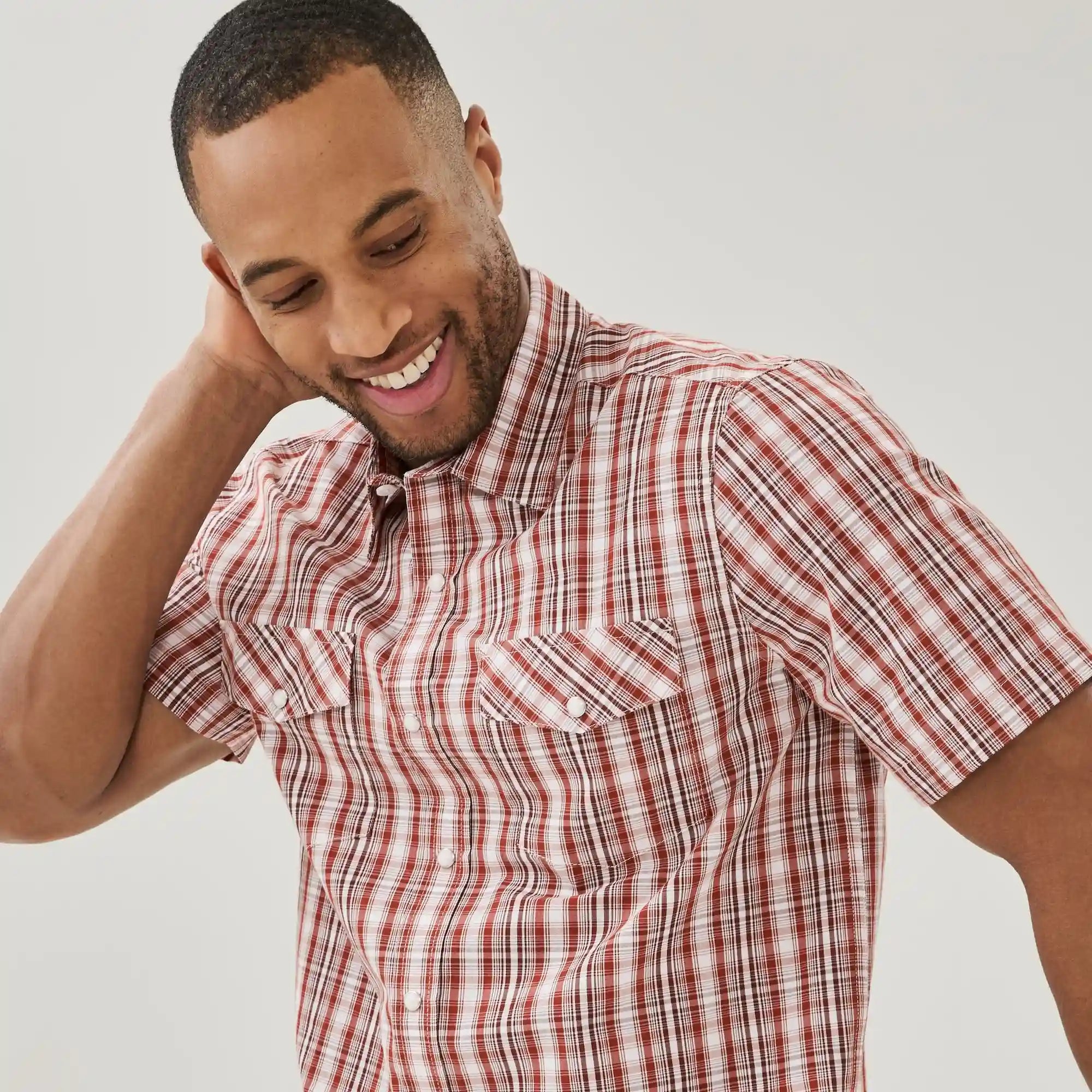 Men's Plaid Button-Up Shirt