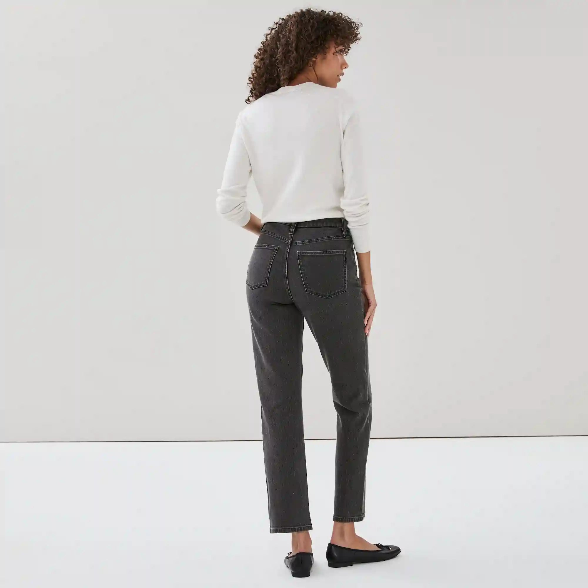 Black Wash Slim Straight Jean