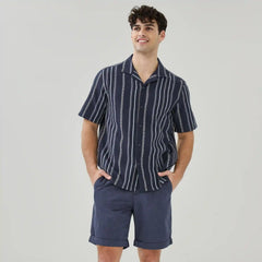 Men's Striped Button-Up Shirt