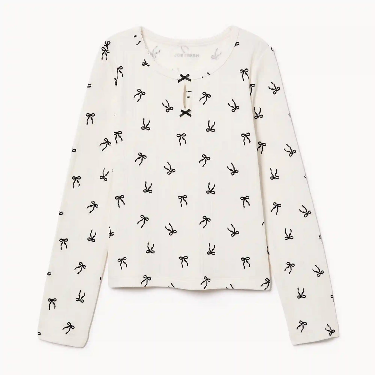 Kid Girls' Pointelle Long Sleeve Top