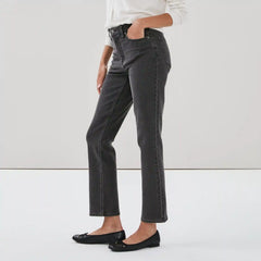 Black Wash Slim Straight Jean