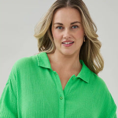Women+ Gauze Button-Up Cover-Up