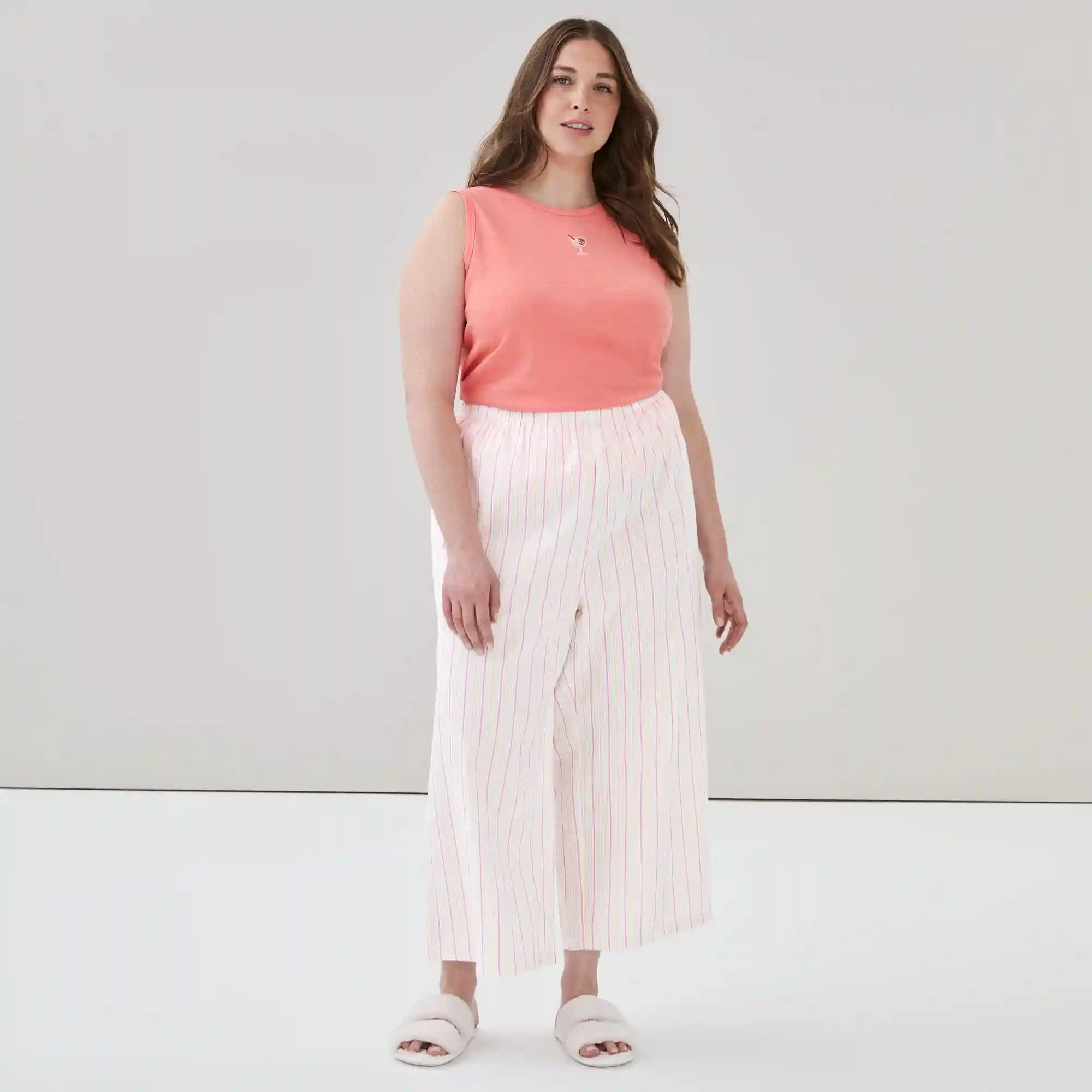 Women+ Seersucker Cropped Sleep Pant