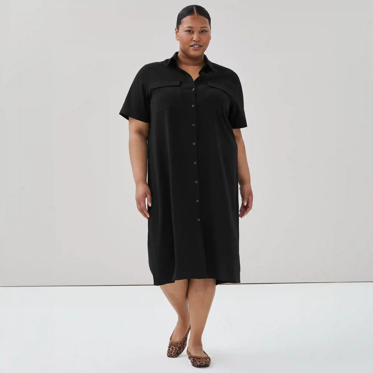 Women+ Crepe Shirt Dress