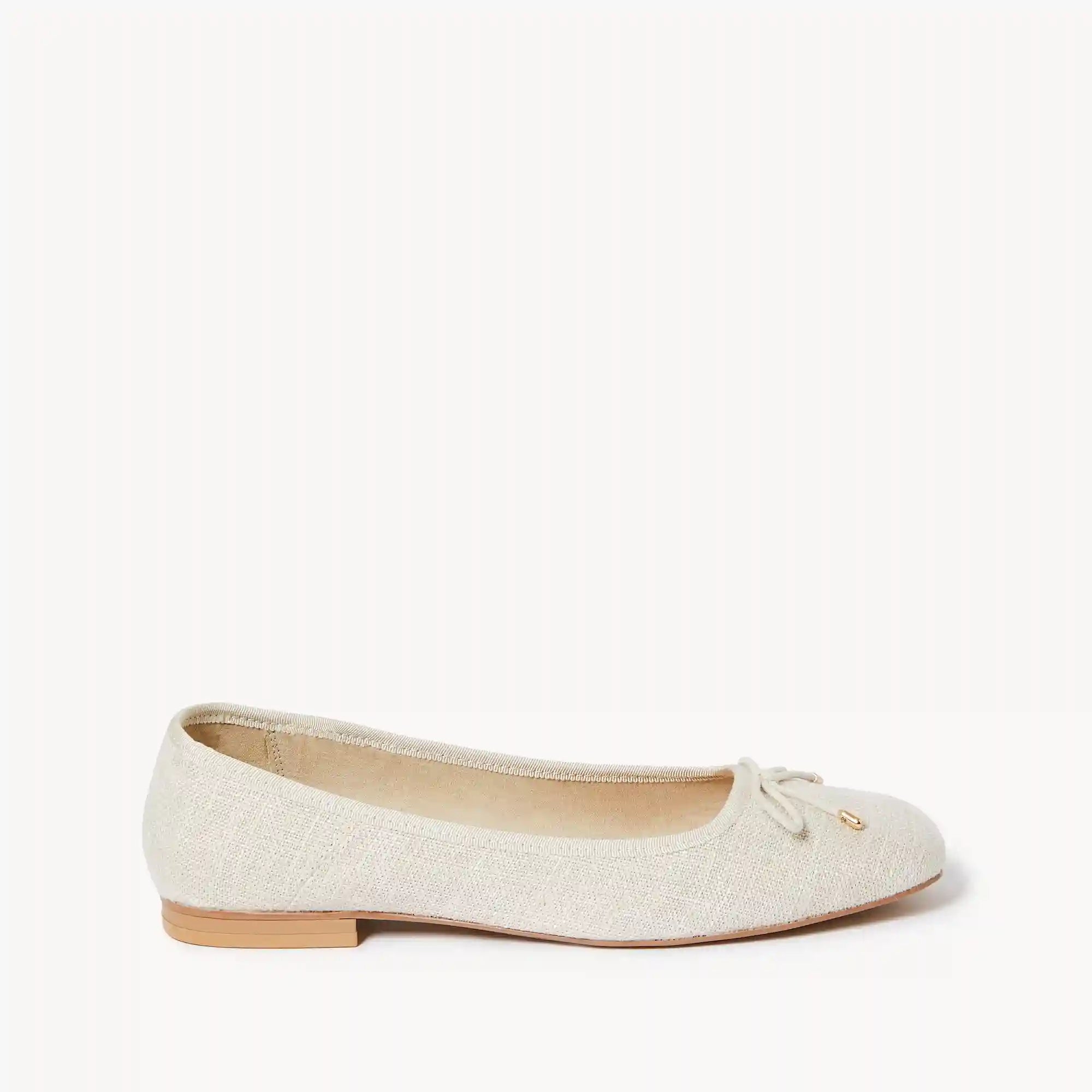 Linen Square Toe Flats