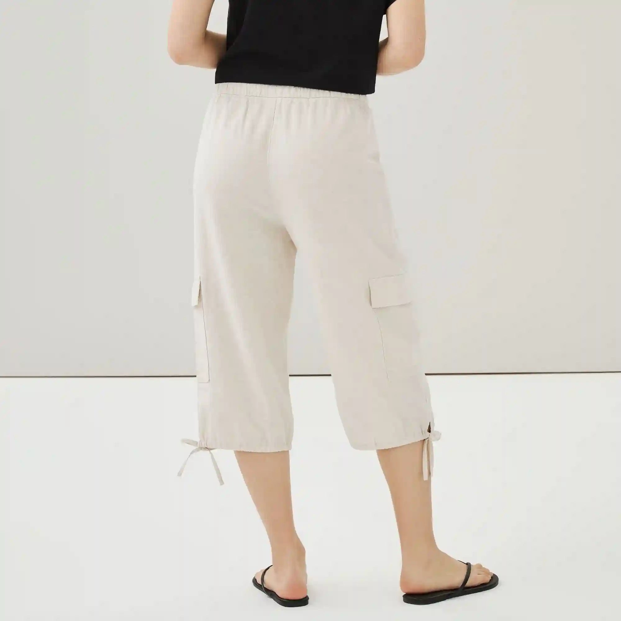 Linen Cotton Cropped Pant