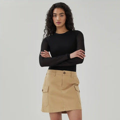 Chino Cargo Mini Skirt