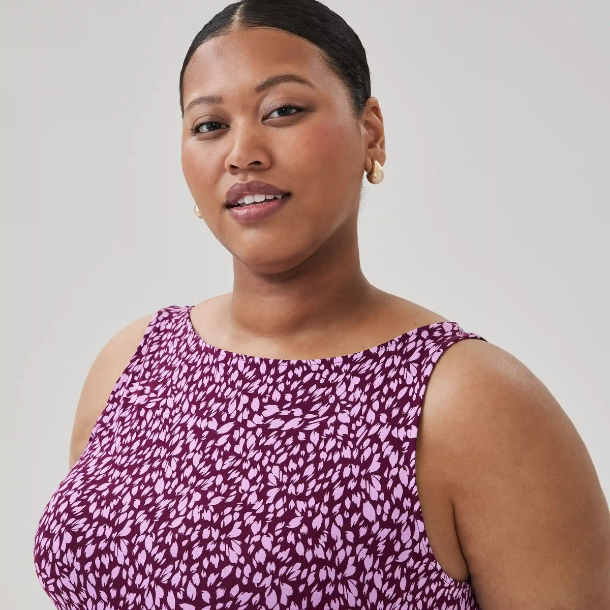 Women+ Printed Boat Neck Top