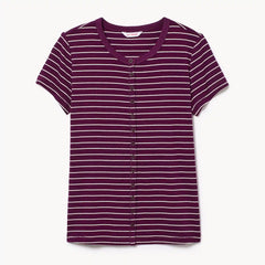 Short Sleeve Striped Cardigan