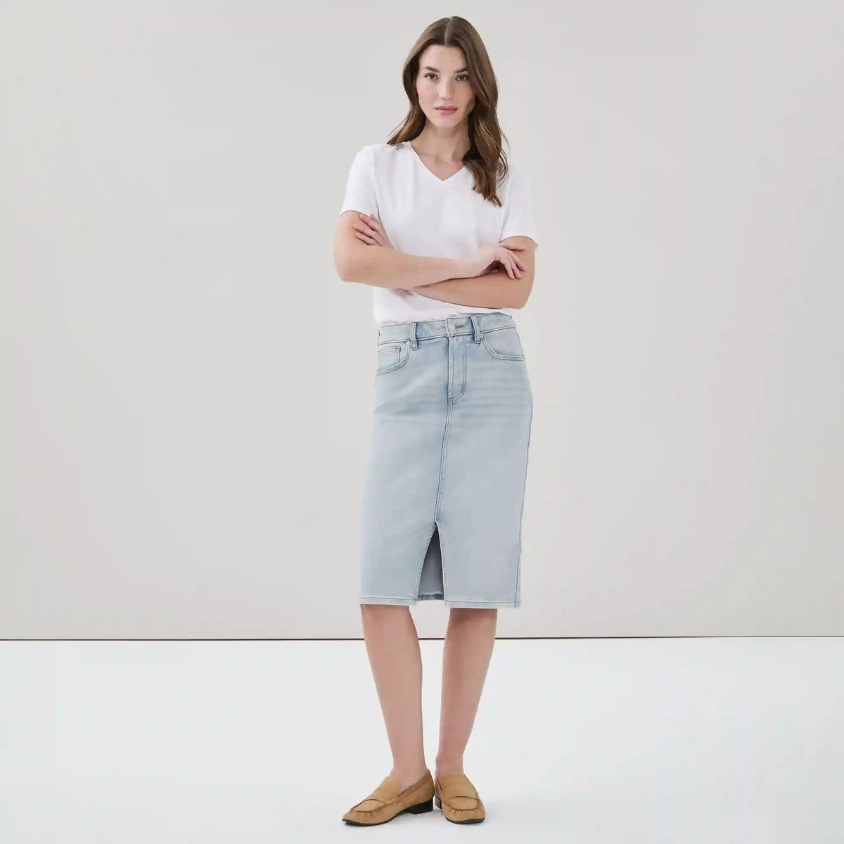 Denim Midi Skirt