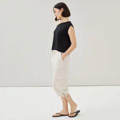 Linen Cotton Cropped Pant