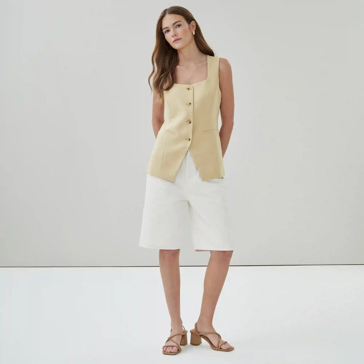 Crepe Longline Vest