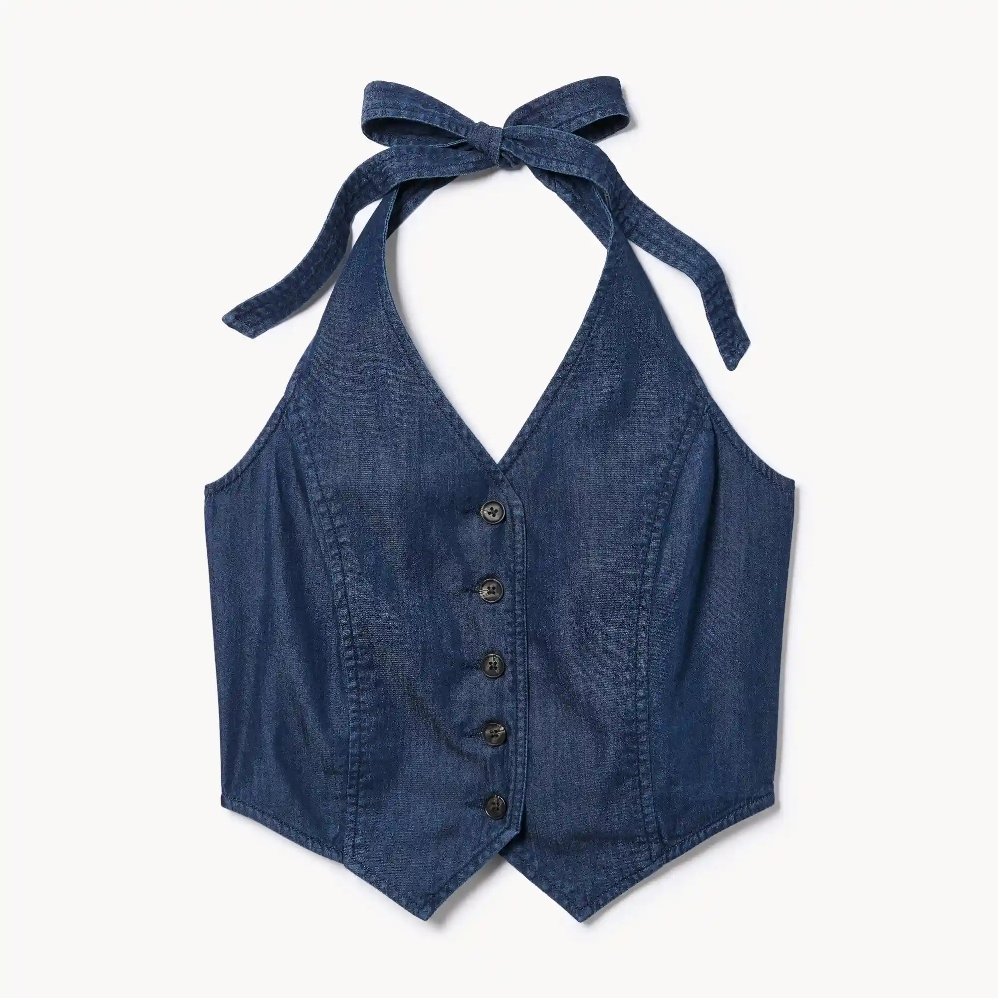Denim Halter Vest