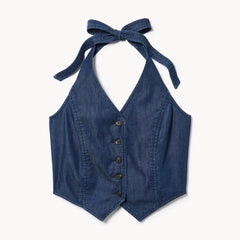 Denim Halter Vest
