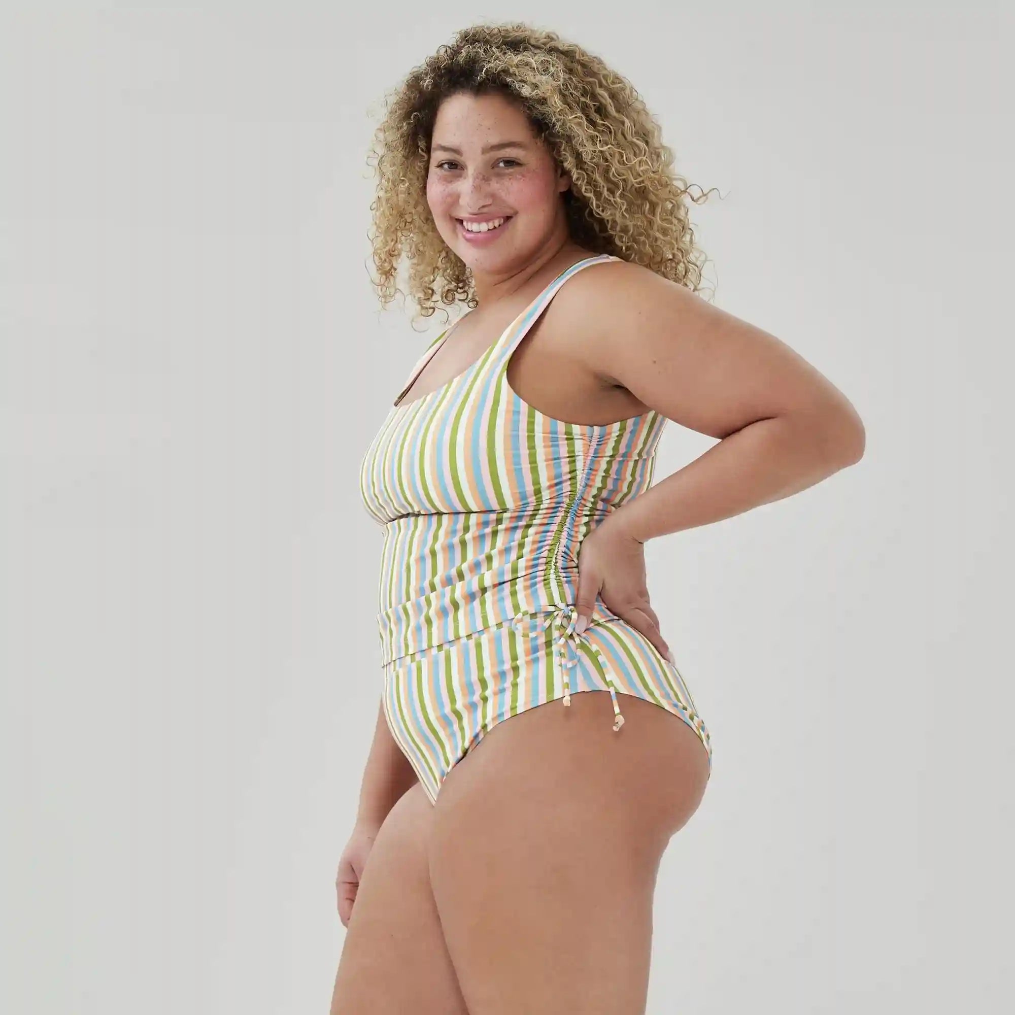 Women+ Striped Bikini Bottom