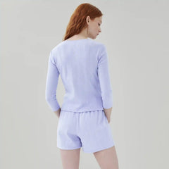 Pointelle 3/4 Sleeve Sleep Top