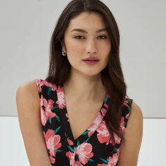 Printed V-Neck Tank Top