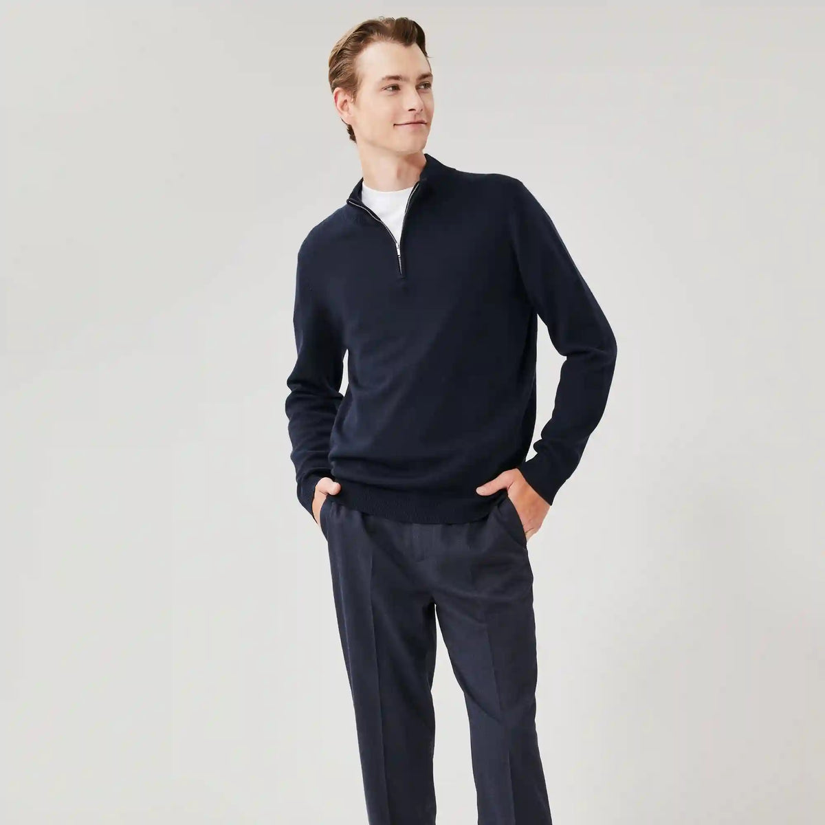 Men's Premium Quarter-Zip Merino Sweater
