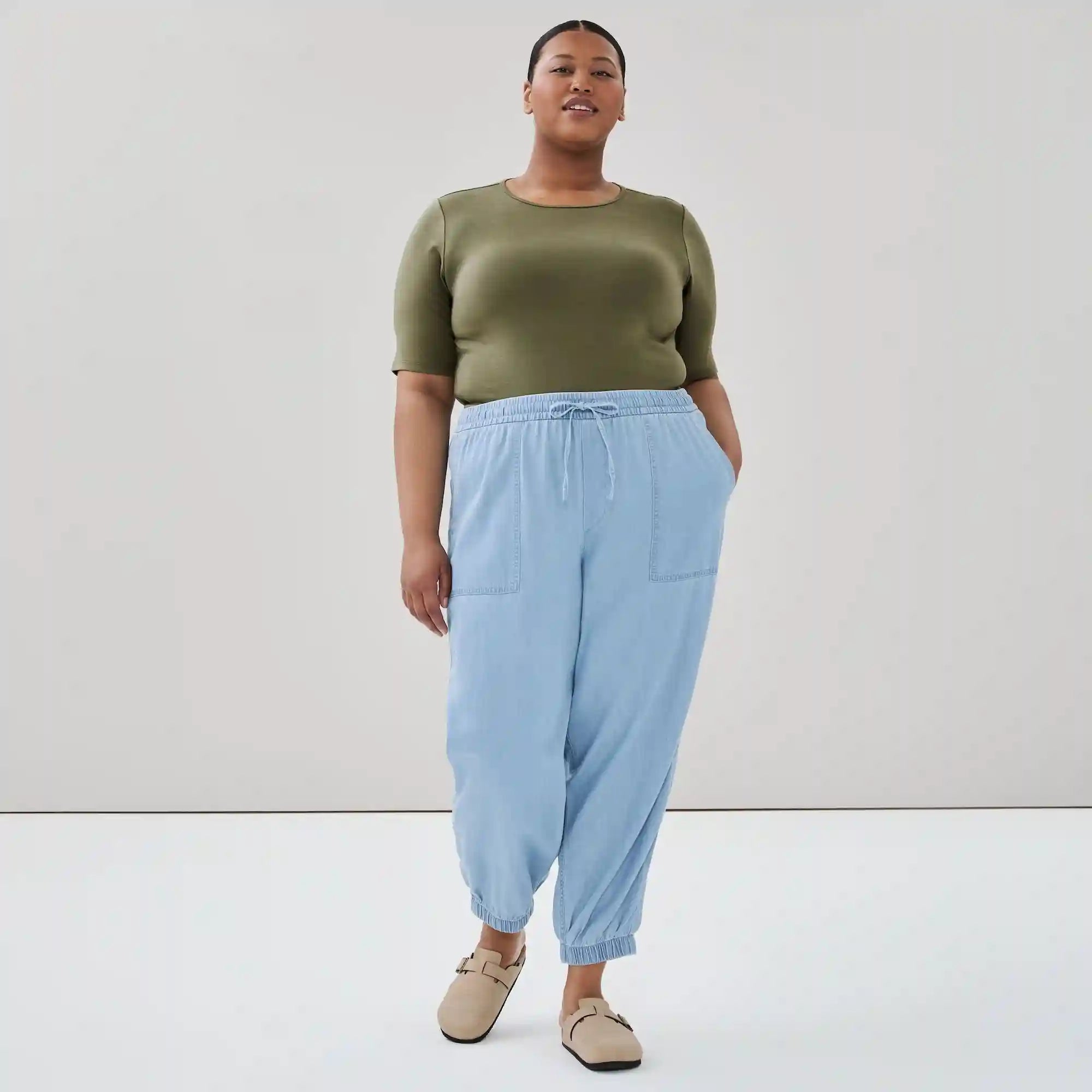 Women+ Ribbed Quarter Sleeve T-Shirt