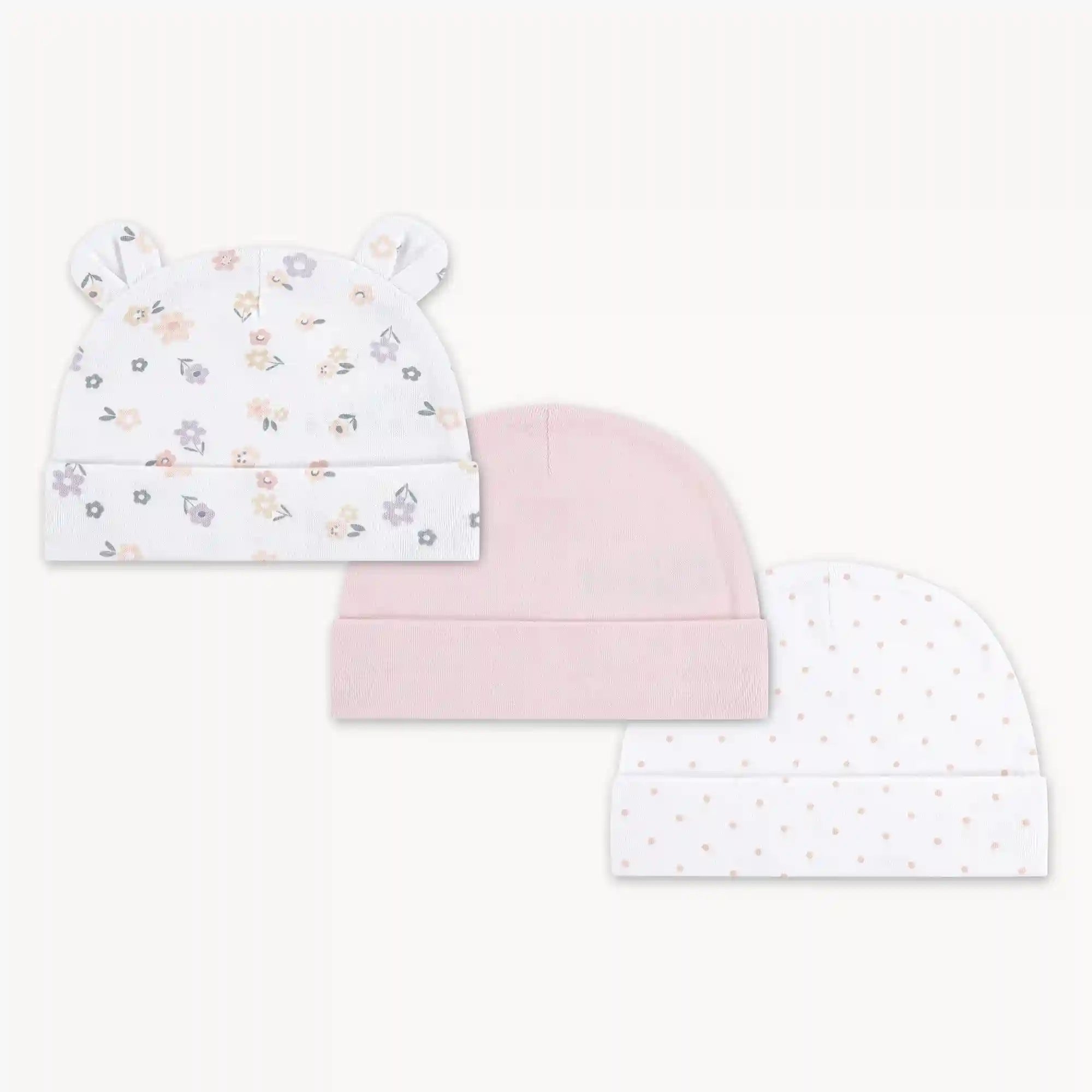 Newborn Huggies Organic Cotton Hat 3-Pack