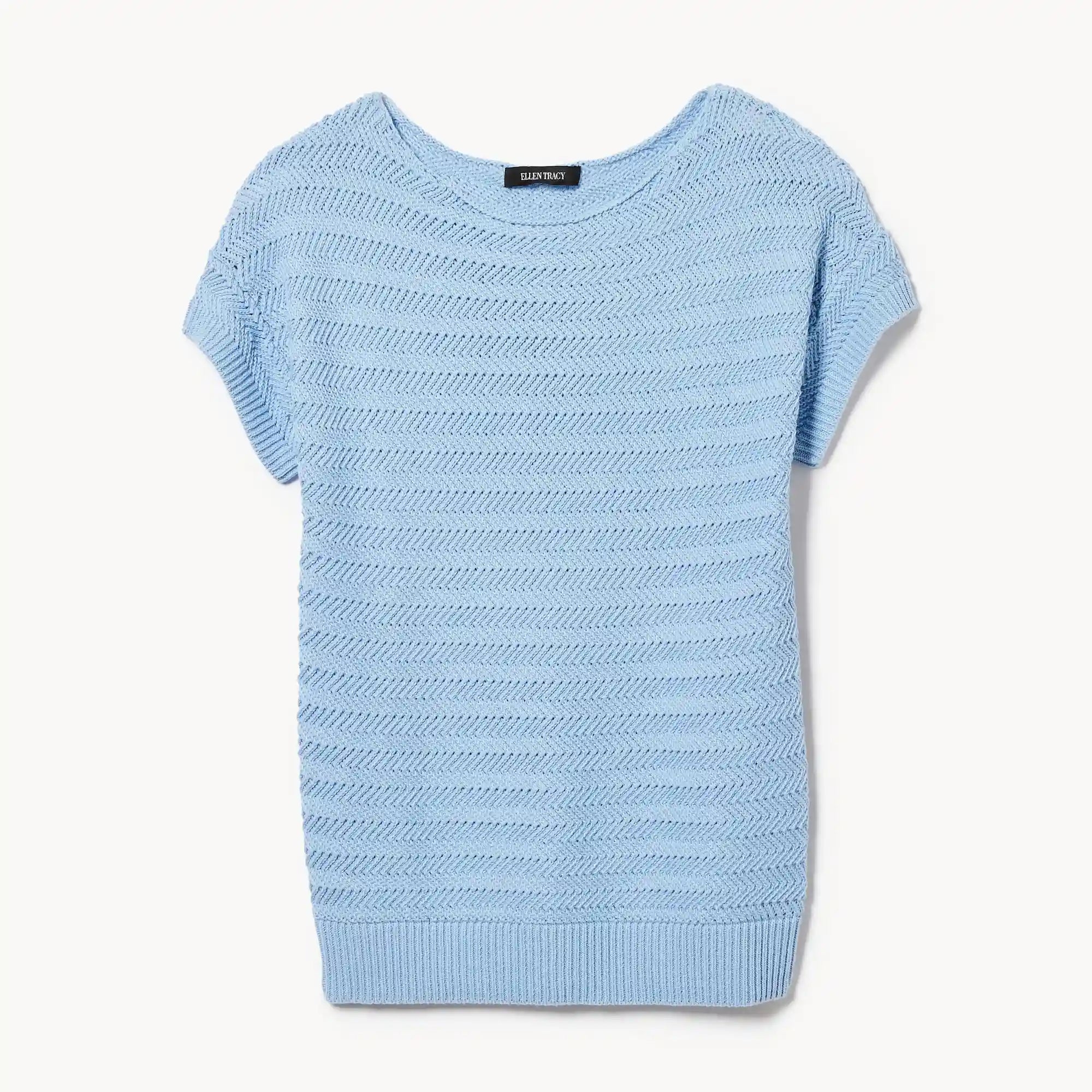 Ellen Tracy Boat Neck Knit T-Shirt