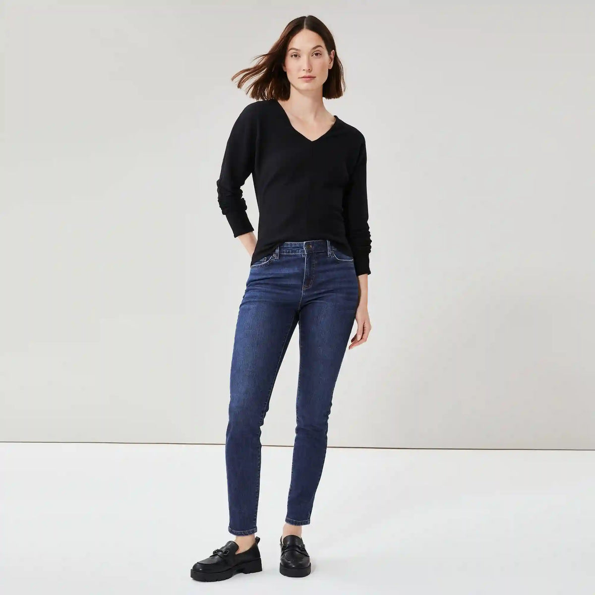 Long Mid Rise Skinny Jean