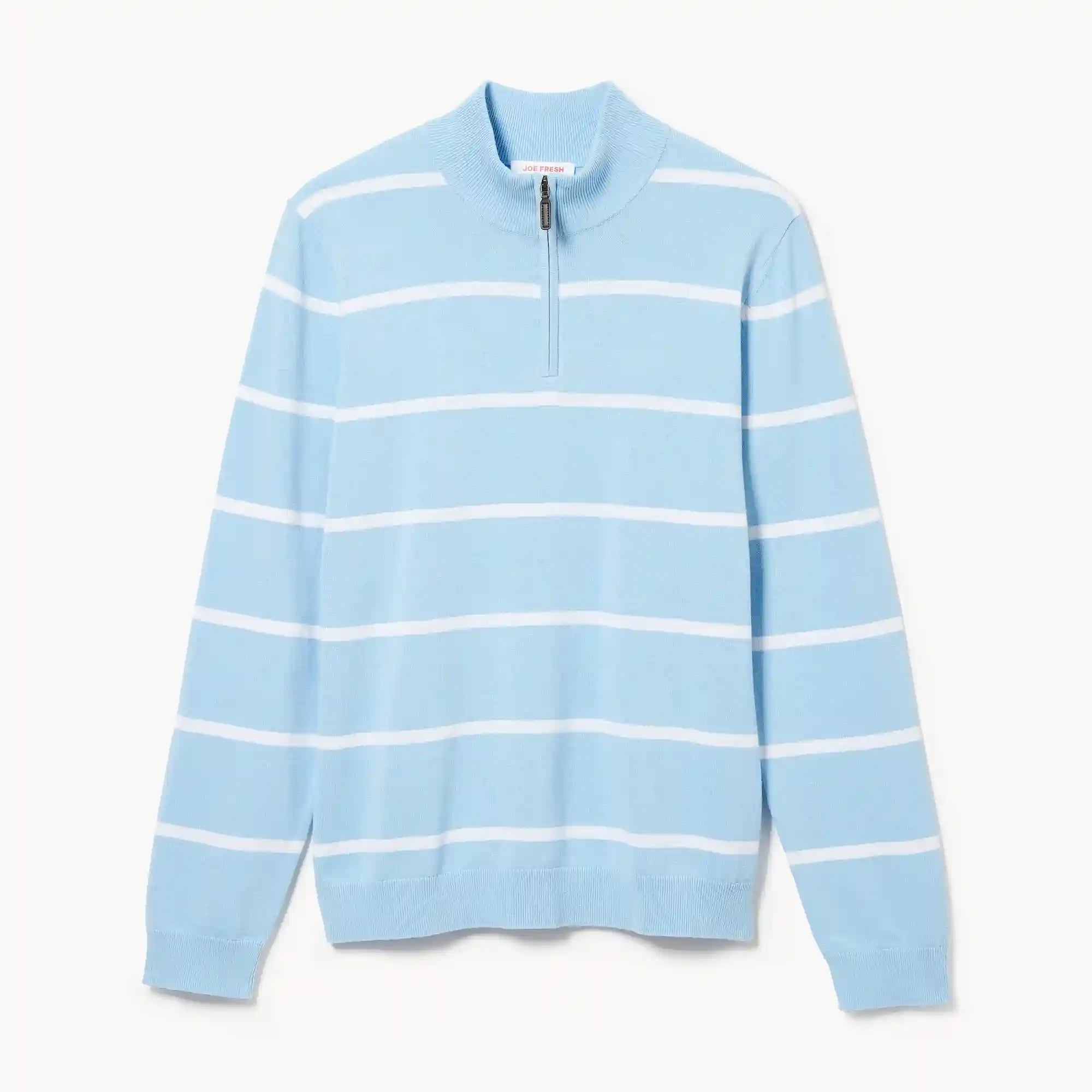 Men's Essential Striped Quarter-Zip Sweater